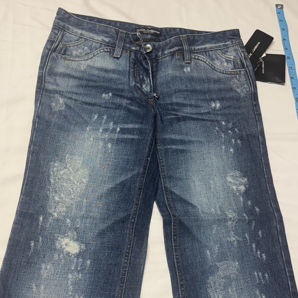 Dolce & Gabbana Distressed Blue Capri Jeans